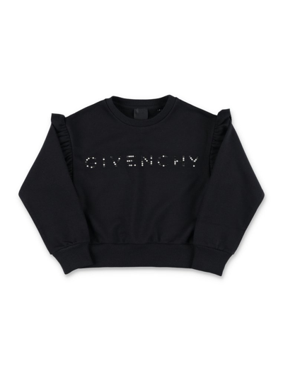 Shop Givenchy Kids Stud Detailed Crewneck Long In Black