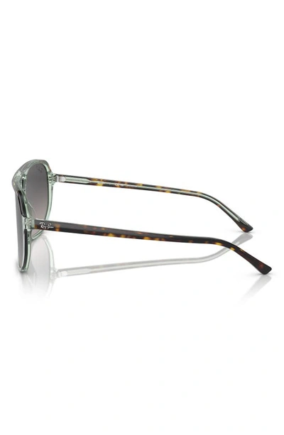 Ray Ban Bill One 57mm Gradient Polarized Irregular Sunglasses In Havana On Transparent Green