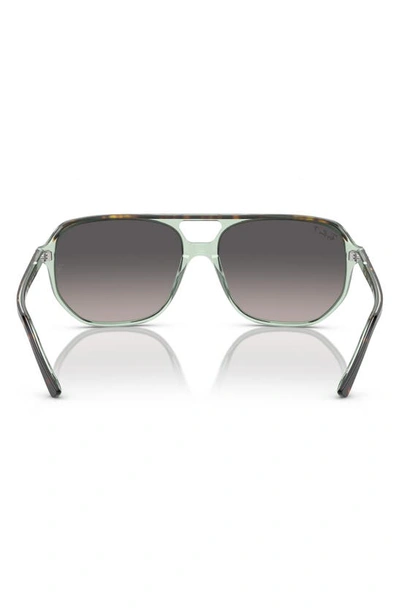 Ray Ban Bill One 57mm Gradient Polarized Irregular Sunglasses In Havana On Transparent Green