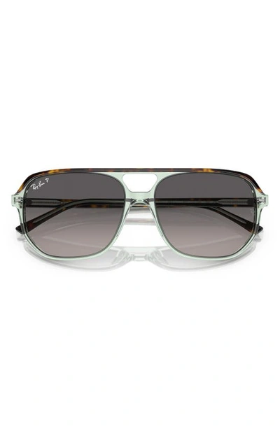Ray Ban Bill One 57mm Gradient Polarized Irregular Sunglasses In Havana On Transparent Green