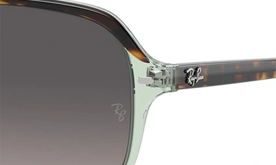 Ray Ban Bill One 57mm Gradient Polarized Irregular Sunglasses In Havana On Transparent Green