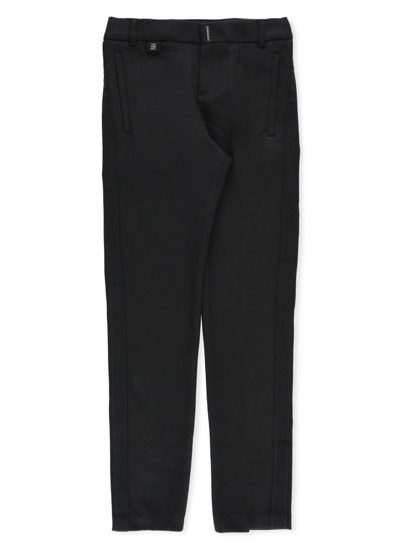 Shop Givenchy Kids Ceremony Logo Printed Straight Leg Pants In Black