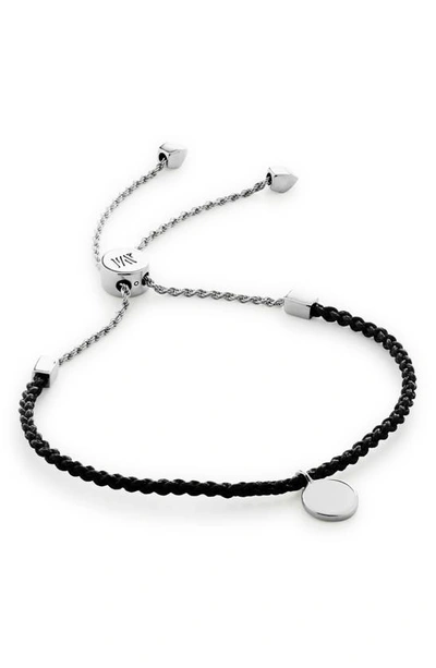 Shop Monica Vinader Linear Disc Friendship Bracelet In Sterling Silver