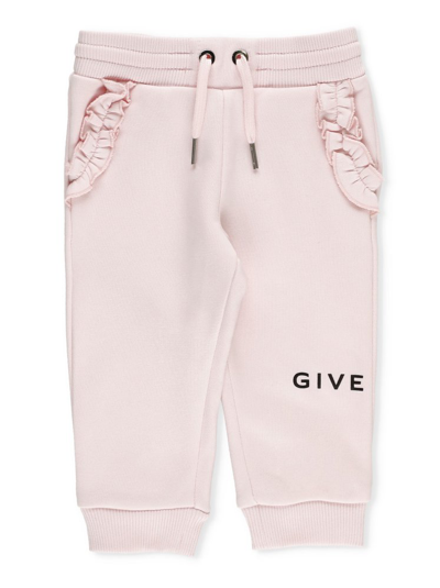 Shop Givenchy Kids Drawstring Straight Leg Pants In Pink