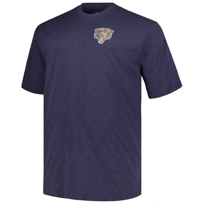Shop Profile Navy Chicago Bears Big & Tall Two-hit Throwback T-shirt