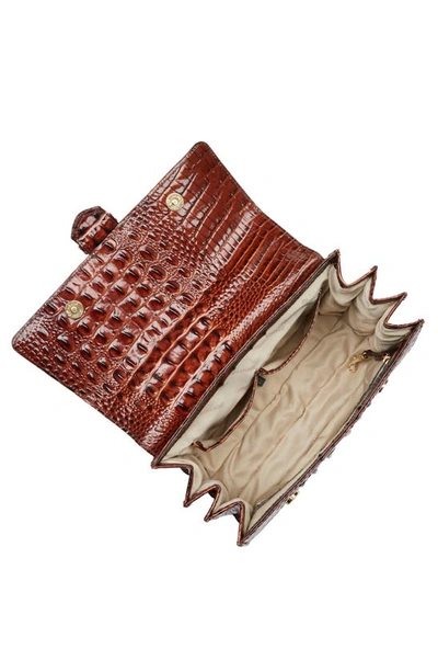 Shop Brahmin Hallie Croc Embossed Top Handle Bag In Pecan