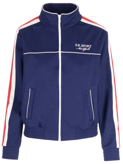 Shop Sporty And Rich Sporty & Rich Logo Embroidered Zip In Multi