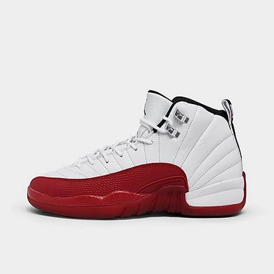 Shop Nike Jordan Big Kids' Air Retro 12 Basketball Shoes In White/black/varsity Red