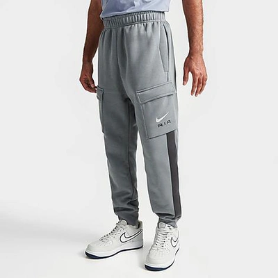 Shop Nike Men's Air Retro Fleece Cargo Pants In Cool Grey/anthracite