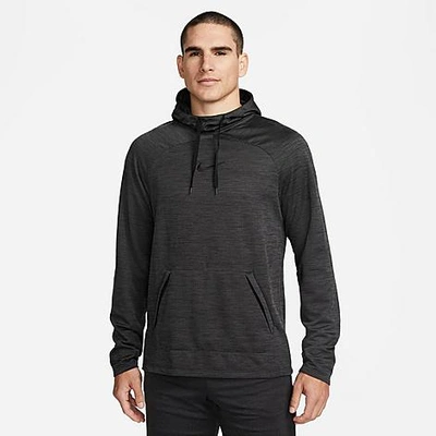 Shop Nike Men's Academy Dri-fit Long-sleeve Hooded Football Top In Black/black