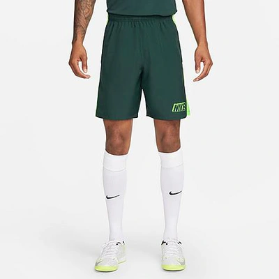 Shop Nike Men's Academy Dri-fit 8" Soccer Shorts In Deep Jungle/lime Blast/lime Blast