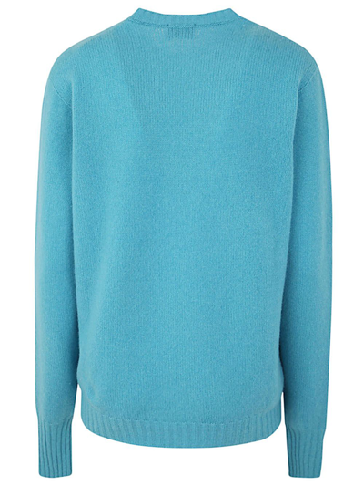 Shop Drumohr Long Sleeve Crew Neck Sweater In Blue