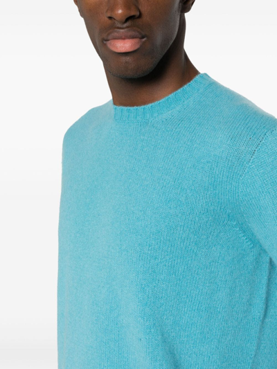 Shop Drumohr Long Sleeve Crew Neck Sweater In Blue