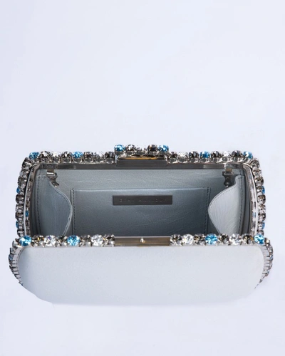 Shop Gemy Maalouf Grey Clutch With Multicolor Studs - Accessories