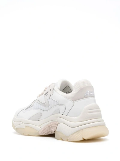 Shop Ash White Leather And Fabric Sneakers