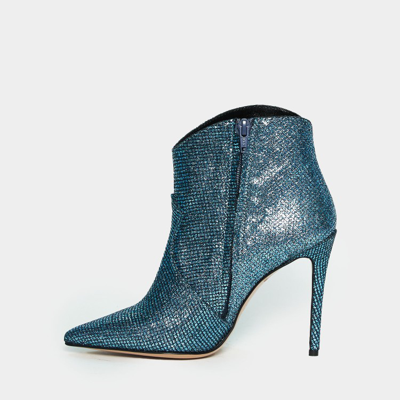 Shop Anna F Ankle Boot 9259 In Light Blue Fabric