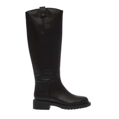 Shop Ash Black Leather Boot With Gun Studs