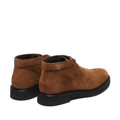 Shop Rossano Bisconti Leather Ankle Boot In Suede Leather In Brown