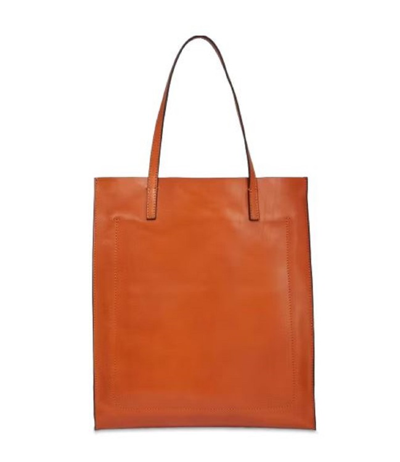 Shop The Bridge Orange Leather Shopping Bag