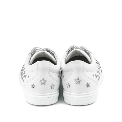Jimmy Choo Cash Star Leather Sneakers Men In White