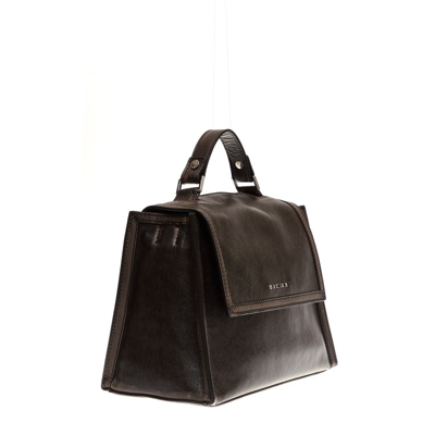 Shop Orciani Sveva Small In Antiqued Mud Leather In Brown