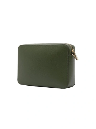 Shop Michael Kors Jet Set Saffiano Leather Shoulder Bag In Green