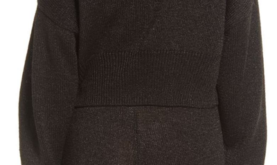 Open Edit Metallic Knit Twinset In Black