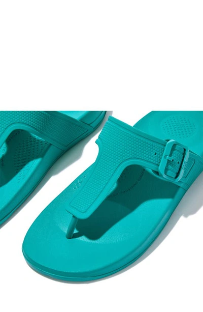 Shop Fitflop Iqushion Buckle Flip Flop In Tahiti Blue