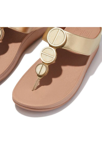 Shop Fitflop Metallic Medallion Flip Flop In Platino