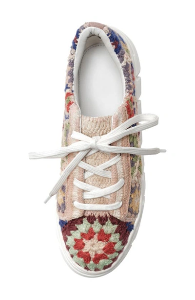 Shop Free People Catch Me If You Can Crochet Platform Sneaker In Multi