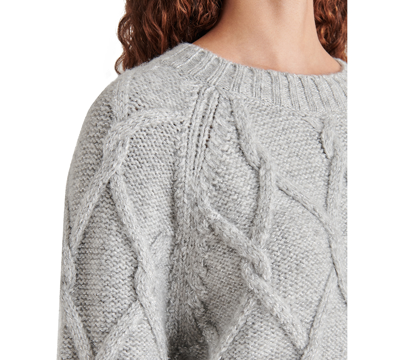 Shop Steve Madden Women's Micah Chunky Cable-knit Sweater In Grey