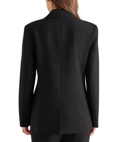 Shop Steve Madden Women's Misha Sequin-trim One-button Blazer In Black