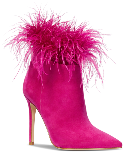 Shop Michael Kors Michael  Women's Whitby Feather Shooties In Deep Fuchsia