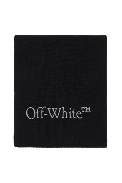 Shop Off-white Off White Wool Scarf With Logo Embroidery