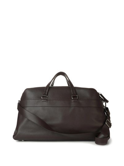 Shop Orciani Micron Leather Bag With Shoulder Strap In Ebano