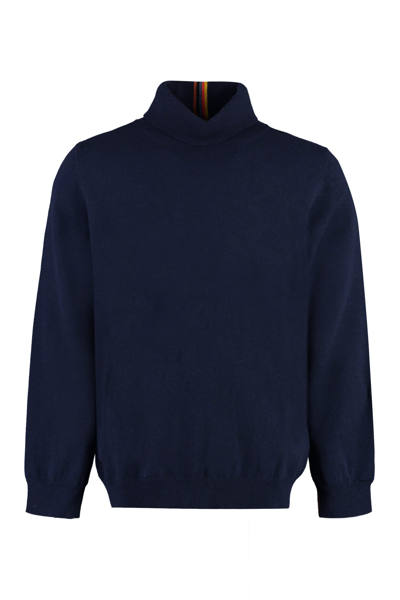 Shop Paul Smith Cashmere Turtleneck Sweater In Blue