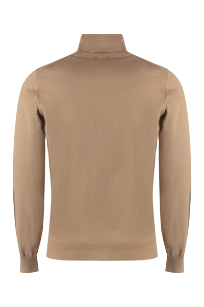 Drumohr Camel Wool Turtleneck In Sand