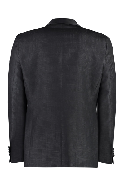 Hugo Boss Boss Single-breasted Virgin Wool Jacket In Black