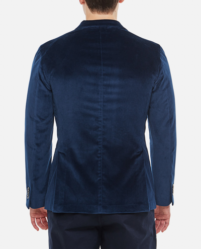 Shop Boglioli Single Breast Velvet K-jacket In Blue