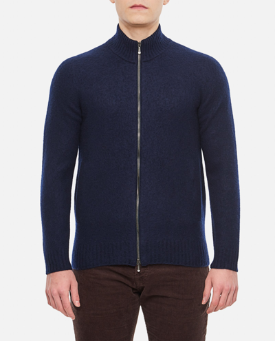 Shop Drumohr Wool Cardigan Sweater In Blue
