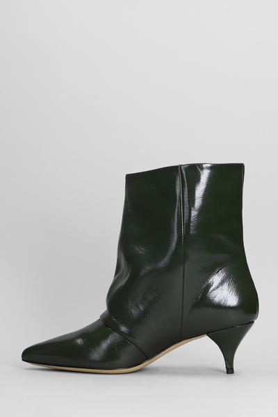 Shop Alchimia High Heels Ankle Boots In Green Leather