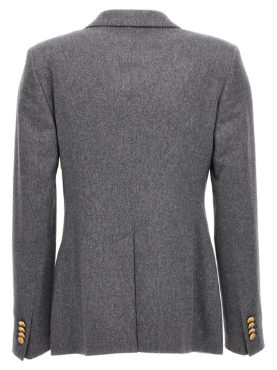 Shop Tagliatore Grey Double-breasted Paris Blazer In Grigio