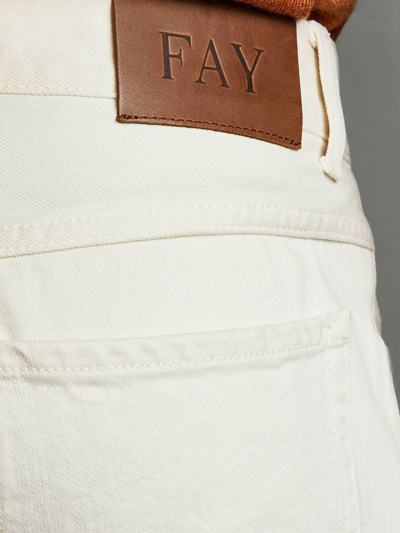 Shop Fay Straight Leg 5-pocket Jeans In Beige