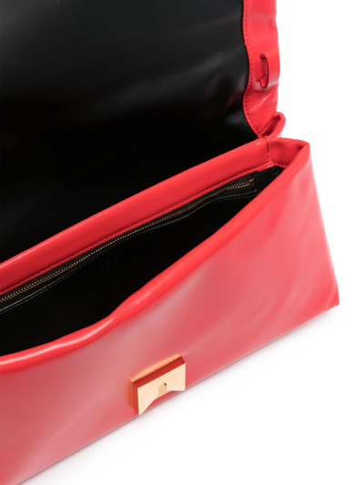 Shop Marni Coral Red Prisma Padded Leather Bag In Rosso