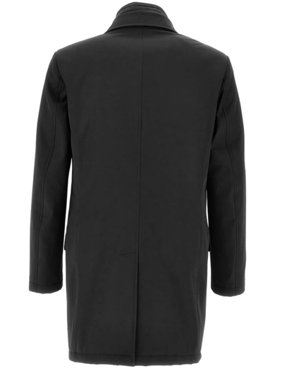 Shop Fay Black Double Coat Stretch In Nero