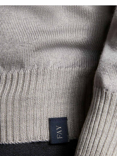 Shop Fay Light Grey Virgin Wool Jumper In Neutro