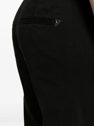 Shop Dondup Black Cotton Trousers In Nero