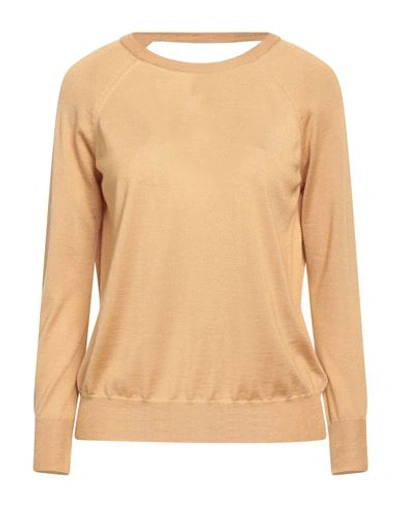 Shop Slowear Zanone Woman Sweater Camel Size M Cashmere, Silk In Beige