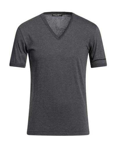 Shop Dolce & Gabbana Man T-shirt Lead Size 36 Cotton In Grey