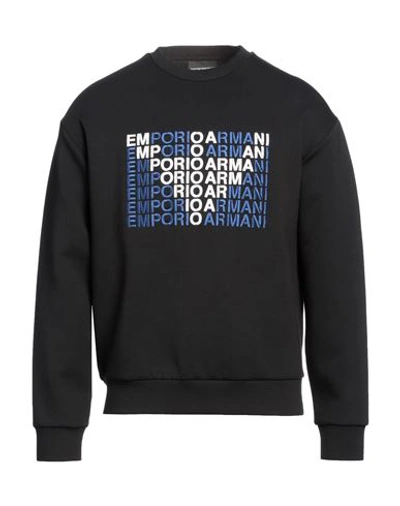 Shop Emporio Armani Man Sweatshirt Black Size Xs Cotton, Polyester, Elastane